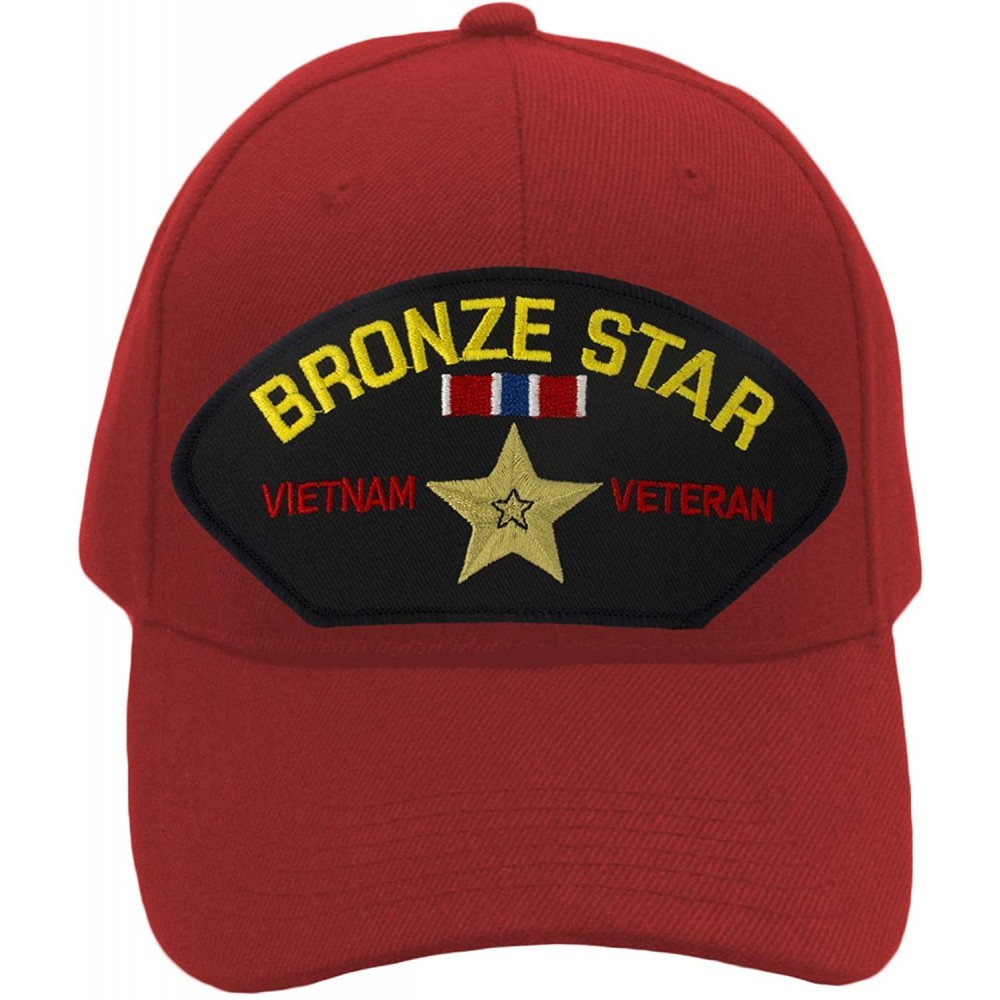Baseball Caps Bronze Star - Vietnam Veteran Hat/Ballcap Adjustable One Size Fits Most - Red - CC18L9UCS2I $21.05