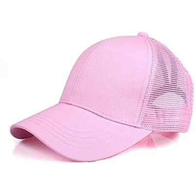 Baseball Caps Ponytail Cap Messy Trucker Adjustable Visor Baseball Cap Hat Unisex - Black & Pink - CD18EYKW6KC $13.92