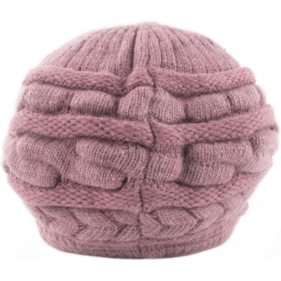 Skullies & Beanies Women's Winter Warm Hat Crochet Slouchy Beanie Knitted Caps with Visor - A-light Purple - C618K703X3Y $11.52