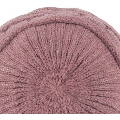 Skullies & Beanies Women's Winter Warm Hat Crochet Slouchy Beanie Knitted Caps with Visor - A-light Purple - C618K703X3Y $11.52