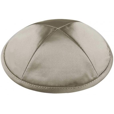 Skullies & Beanies Deluxe Satin Kippot Single or Bulk Optional Custom Imprinting for Any Event - Med. Grey - CQ11JPYTZ2D $9.45