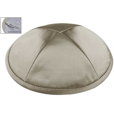 Skullies & Beanies Deluxe Satin Kippot Single or Bulk Optional Custom Imprinting for Any Event - Med. Grey - CQ11JPYTZ2D $9.45