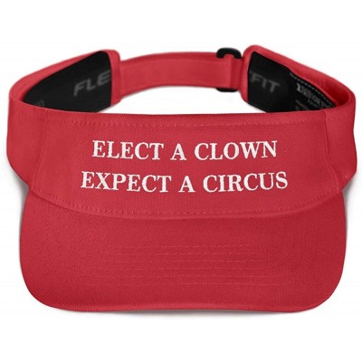 Visors Elect A Clown Expect A Circus Visor (Embroidered Hat) Funny Anti Donald Trump - Red - C118S0OGYHQ $43.47