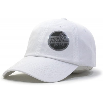 Baseball Caps Classic Solid Cotton Adjustable Dad Hat Baseball Cap - White - C912NRMSBN2 $12.70