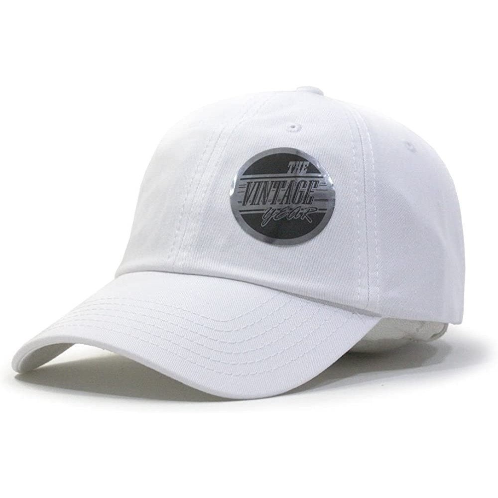 Baseball Caps Classic Solid Cotton Adjustable Dad Hat Baseball Cap - White - C912NRMSBN2 $12.70