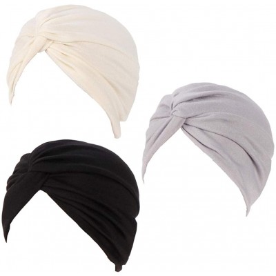 Skullies & Beanies 3Pack Womens Chemo Hat Beanie Turban Headwear for Cancer Patients - Style 10 - CF198AZMDZW $20.49