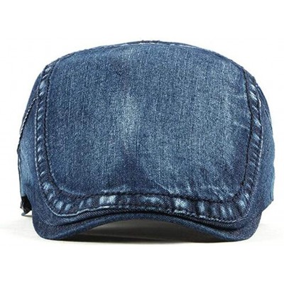 Newsboy Caps 2 Pack Mens Denim Cotton Newsboy Cap Ivy Gatsby Driving Hunting Cabbie Hats - 2 Pack-a - CR18SY4ST7Z $17.10