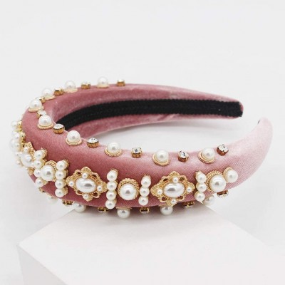 Headbands Creative Western Baroque Exaggerated Headband - Rhinestone Imitation Crystal Stud Hair Hoop Tiara - 1 - C618ALTS3NI...