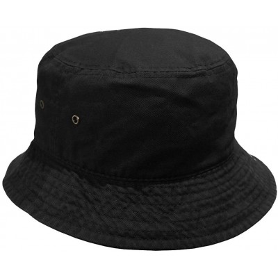 Bucket Hats Short Brim Visor Cotton Bucket Sun Hat - Black - CJ194AU26SO $14.22