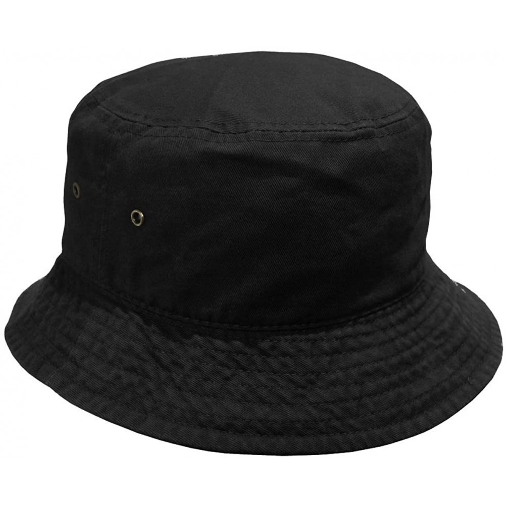 Bucket Hats Short Brim Visor Cotton Bucket Sun Hat - Black - CJ194AU26SO $14.22