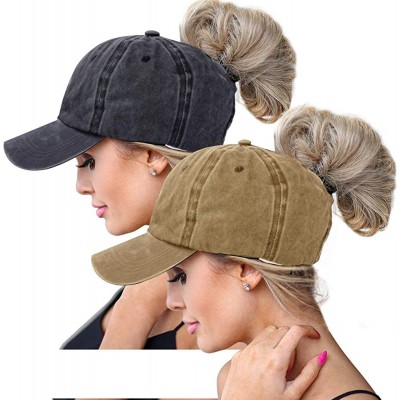 Sun Hats Ponytail Baseball Glitter Ponycaps Adjustable - CG18R56972R $13.73