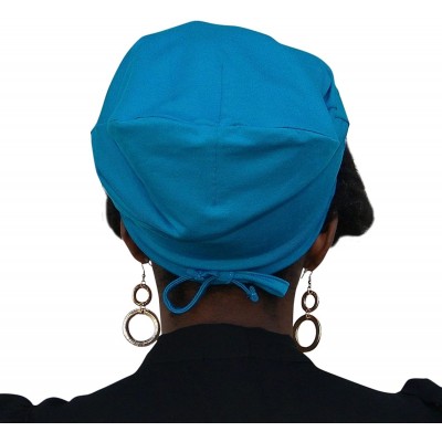 Skullies & Beanies Adjustable Drawstring Bamboo Satin Lined Hat Cap Beanie - Ocean Blue - CY18322ECTI $11.42