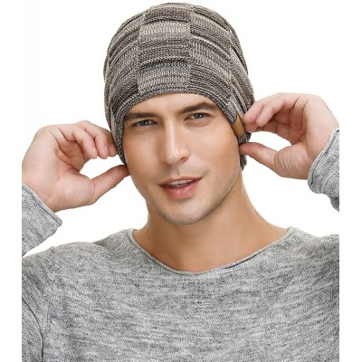 Skullies & Beanies Slouchy Beanie for Men Winter Hats for Guys Cool Beanies Mens Lined Knit Warm Thick Skully Stocking Binie ...