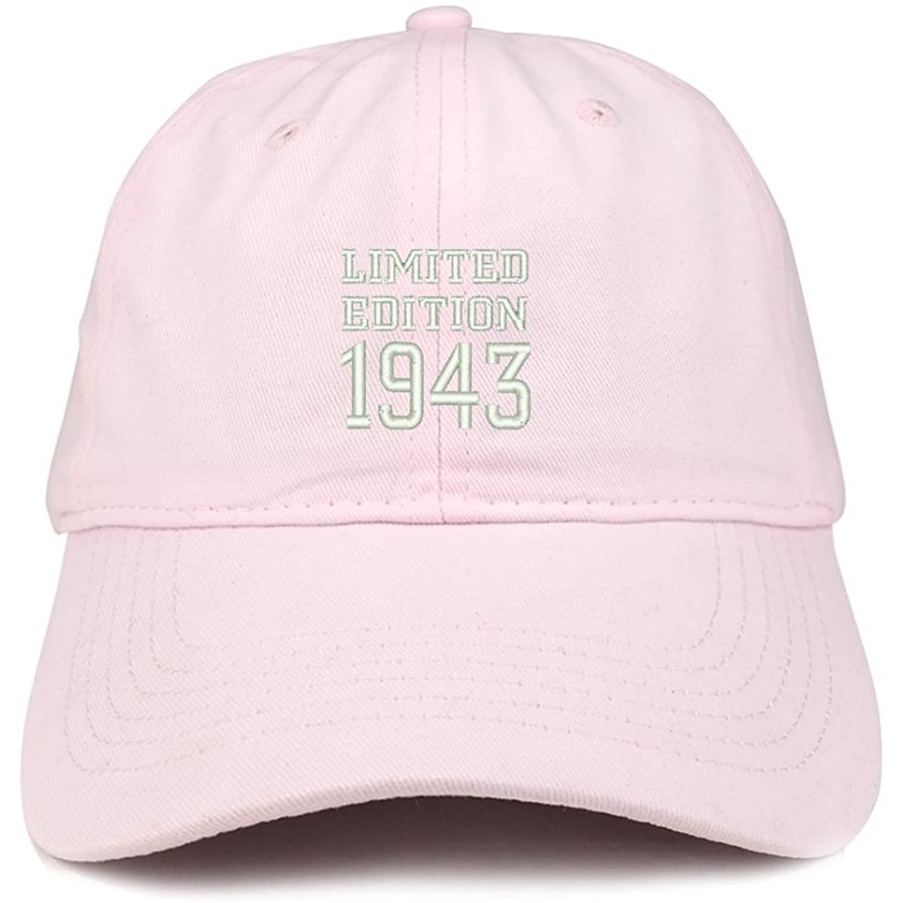 Baseball Caps Limited Edition 1943 Embroidered Birthday Gift Brushed Cotton Cap - Light Pink - C218D9ASIYS $19.14