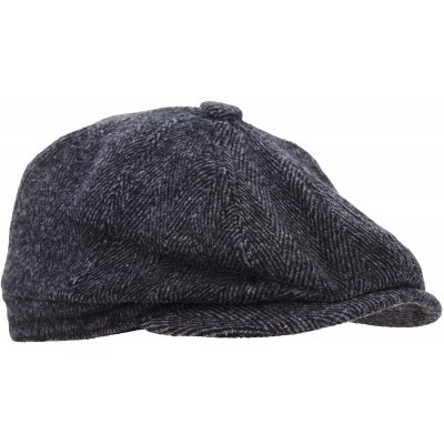 Newsboy Caps Mens 8 Panel Wool Blend Newsboy Cap - Brown - CZ129KNBW9H $7.24