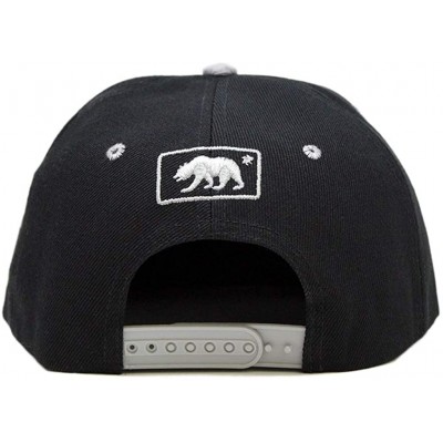 Baseball Caps California Republic Bear Logo Snapbacks Flat Brim Adjustable Snapback Hat Cap - Black Gray 01 - CT196XG0NGA $9.95