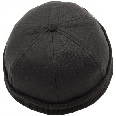 Skullies & Beanies Men Skullcap Sailor Cap Rolled Cuff Retro Fashion Brimless Hat Black - CT1862U2I57 $9.13