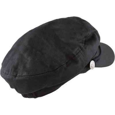 Newsboy Caps Black Horn Unisex Cotton Greek Fisherman's Sailor Fiddler Hat Cap - Black - CU187LRXRZK $15.53