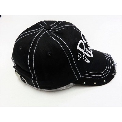 Baseball Caps White Glitter Dog Mom Black Baseball Cap Animal Dog Cat Pet - CY187GHENR5 $19.02