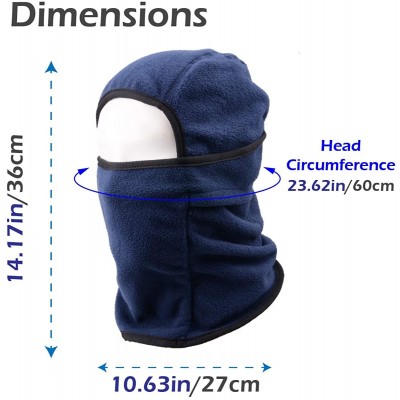 Balaclavas Fleece Balaclava Ski Face Mask Windproof Winter Hat Neck Warmer Snowboard Cycling Hat - Royal Blue - Unadjustable ...