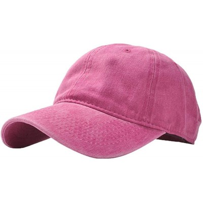 Baseball Caps Unisex Fashion Solid Adjustable Breathable Baseball Cap Sun Hats Baseball Caps - Rose Red - C018TZ99N23 $40.76