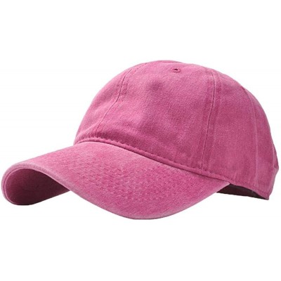 Baseball Caps Unisex Fashion Solid Adjustable Breathable Baseball Cap Sun Hats Baseball Caps - Rose Red - C018TZ99N23 $23.37