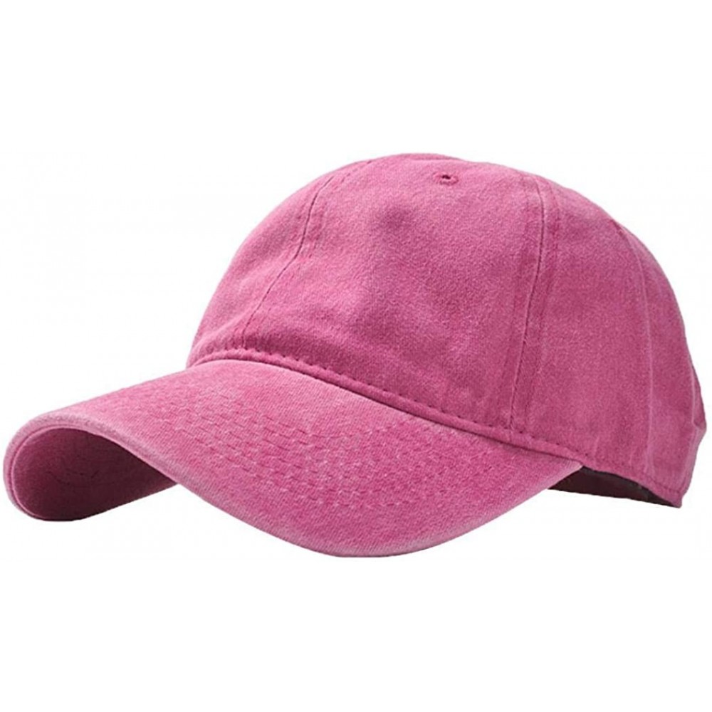 Baseball Caps Unisex Fashion Solid Adjustable Breathable Baseball Cap Sun Hats Baseball Caps - Rose Red - C018TZ99N23 $23.37