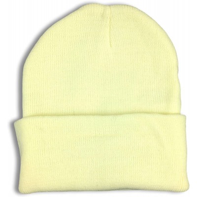 Skullies & Beanies Long Cuff Beanie Cap - Ivory - CJ11GFNL7IR $10.08