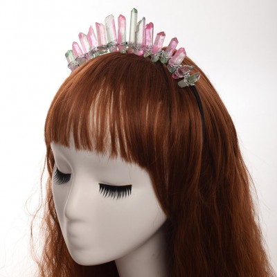 Headbands Raw Crystal Quartz Tiara Mermaid Crown Headband (Full Crown-03) - Full Crown-07 - CM18GYD5U0Y $20.35