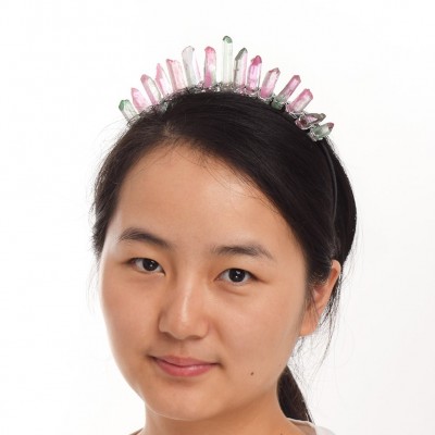 Headbands Raw Crystal Quartz Tiara Mermaid Crown Headband (Full Crown-03) - Full Crown-07 - CM18GYD5U0Y $20.35