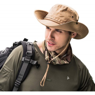 Sun Hats Protection Breathable Moisture Wicking - Khaki - CJ18AWREG4L $17.16