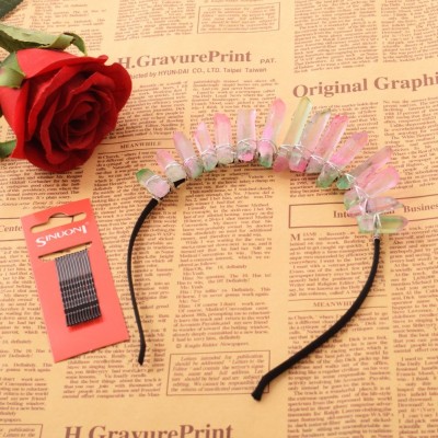 Headbands Raw Crystal Quartz Tiara Mermaid Crown Headband (Full Crown-03) - Full Crown-07 - CM18GYD5U0Y $20.35