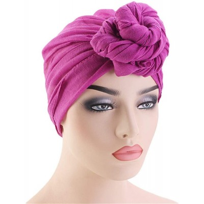 Skullies & Beanies Womens Big Flower Turban Beanie Elegant Cap Head Wrap Stretch Long Hair Scarf Headscarf - Yellow - CR18UZ6...