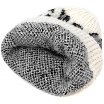 Skullies & Beanies Women Fashion Winter Fall Soft Knitted Multi Color Animal Print Cat Ear Beanie Hats - C718YHG0COQ $11.15