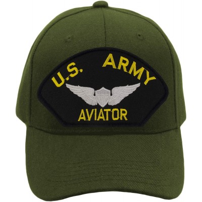 Baseball Caps US Army Aviator Hat/Ballcap Adjustable One Size Fits Most - Olive Green - C518ICD6TUK $50.43