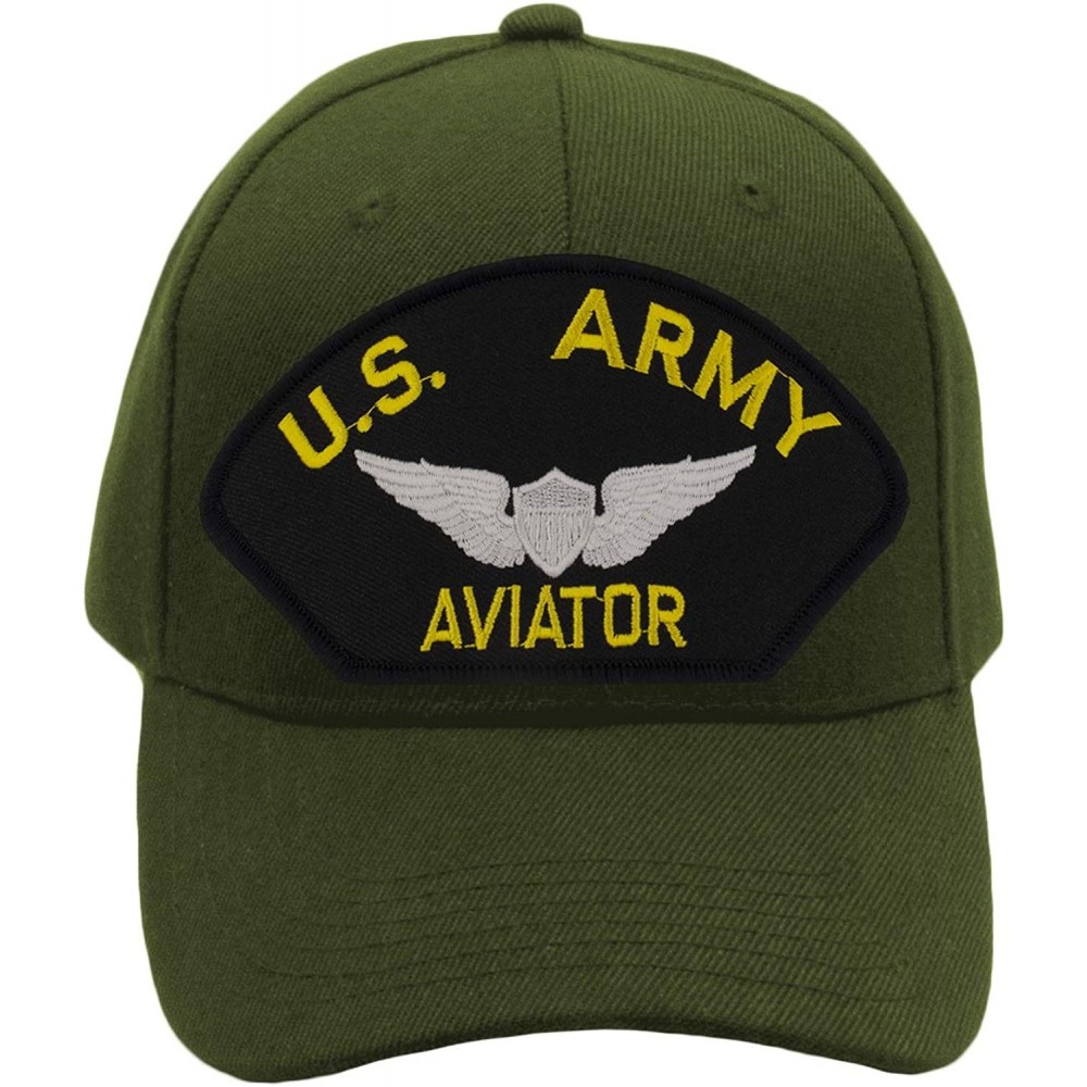 Baseball Caps US Army Aviator Hat/Ballcap Adjustable One Size Fits Most - Olive Green - C518ICD6TUK $17.77