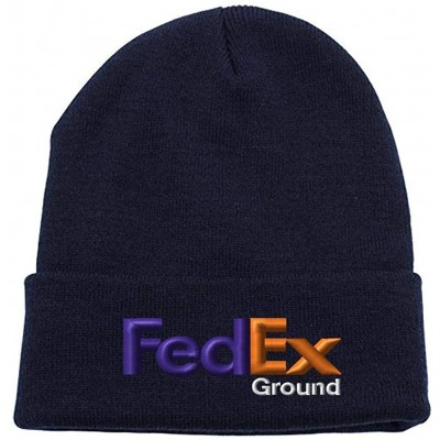 Skullies & Beanies iD Ground Purple Orange Winter Long Cuffed Knit Hat Beanie Cap - Navy Blue - C9180D9I4QL $13.33