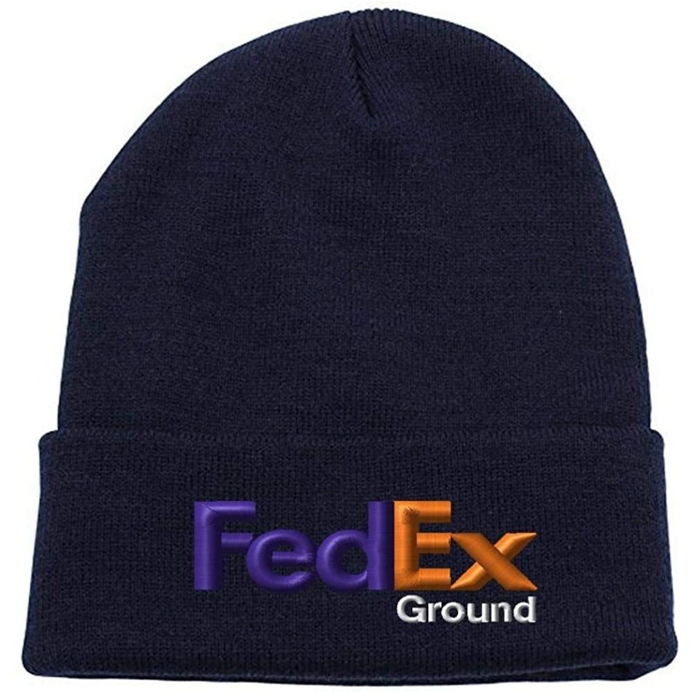 Skullies & Beanies iD Ground Purple Orange Winter Long Cuffed Knit Hat Beanie Cap - Navy Blue - C9180D9I4QL $13.33