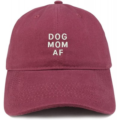 Baseball Caps Dog Mom AF Embroidered Soft Cotton Dad Hat - Maroon - CS18EY0RMOS $14.91