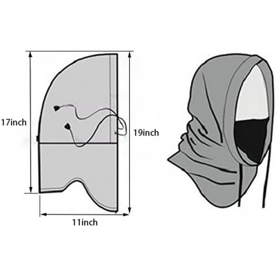 Balaclavas Tactical Balaclava Full Face Mask Fleece Warm Winter Outdoor Sports Mask Wind-Resistant Hood Hat Multi Colors - C3...