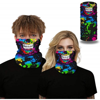 Balaclavas Face Mask Seamless Neck Gaiter Shield Scarf Bandana UV Protection for Motorcycle Workout - Colorful Skull - CH197S...