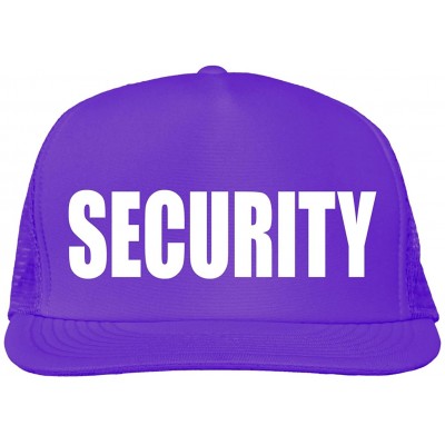 Baseball Caps Security Bright neon Truckers mesh snap Back hat - Neon Purple - CV11N424CD9 $20.08