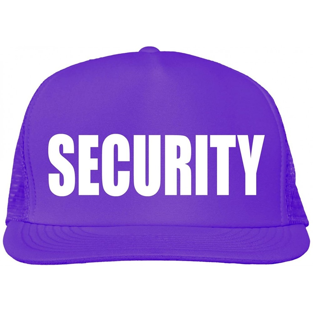 Baseball Caps Security Bright neon Truckers mesh snap Back hat - Neon Purple - CV11N424CD9 $20.08