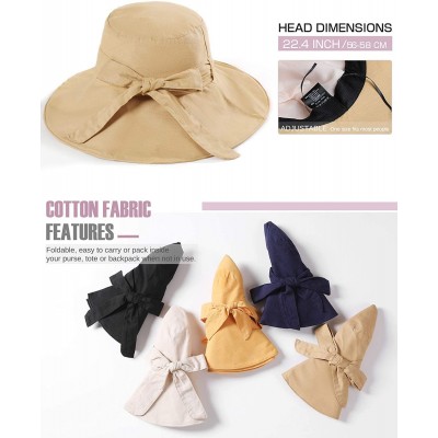 Sun Hats Beach Hats for Women Sun Hat Summer UPF 50+ UV Fishing Protection Beach Hat Foldable Wide Brim Cap - Khaki - CF18R3R...