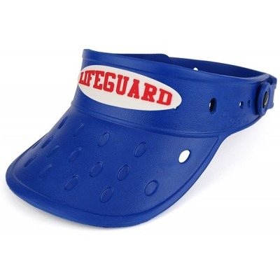 Visors Durable Adjustable Floatable Summer Visor Hat with Lifeguard Snap Charm - Navy - CE17YY95OLR $41.33