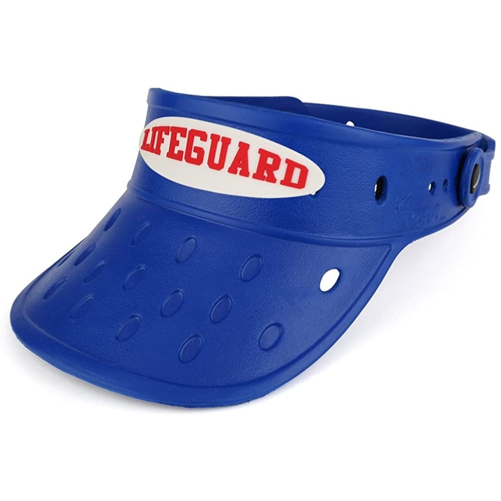 Visors Durable Adjustable Floatable Summer Visor Hat with Lifeguard Snap Charm - Navy - CE17YY95OLR $22.08