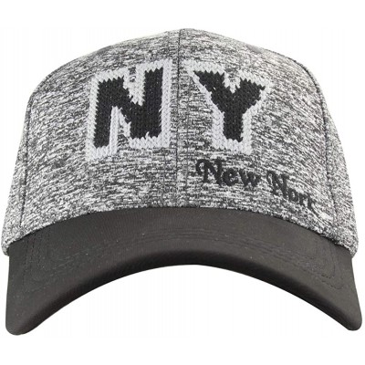 Baseball Caps Washed Newyork Fitted Casual Rookies Patch Precurved Baseball Cap - Black - CW11XKW4GF7 $9.74
