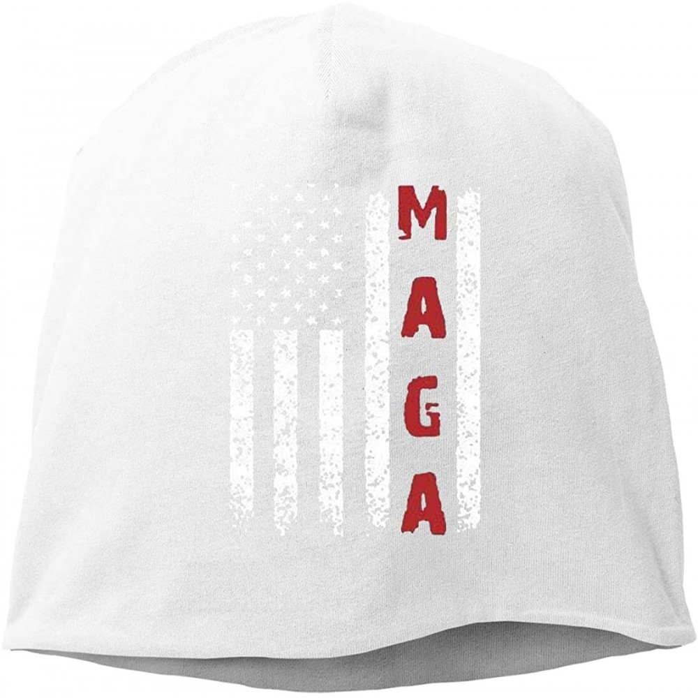 Skullies & Beanies Make America Great Again MAGA Wool Hat Women/Men Soft Stretch Knit Beanie Hat Winter Warm Skull Cap - Whit...