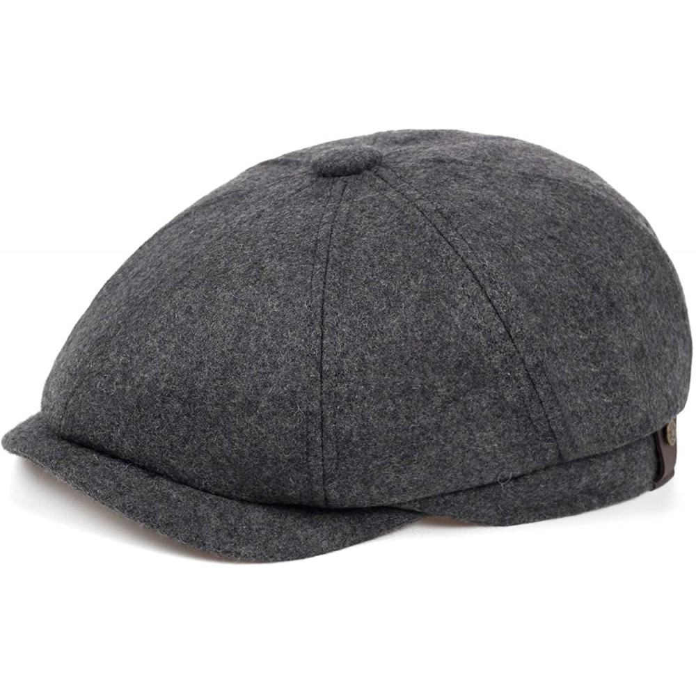 Men's Wool Newsboy Hat Flat Top Cap Cabbie Cap Ivy Driving Hat Cotton ...