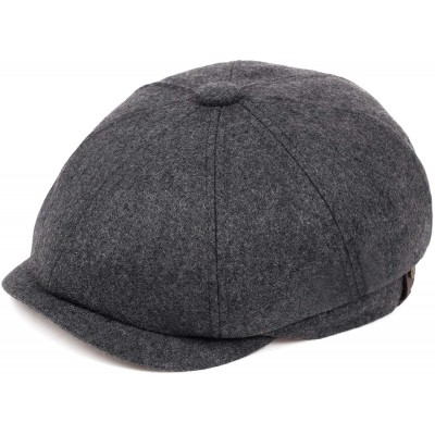 Newsboy Caps Men's Wool Newsboy Hat Flat Top Cap Cabbie Cap Ivy Driving Hat Cotton Beret - Grey - CO18Z6XAQ29 $14.29